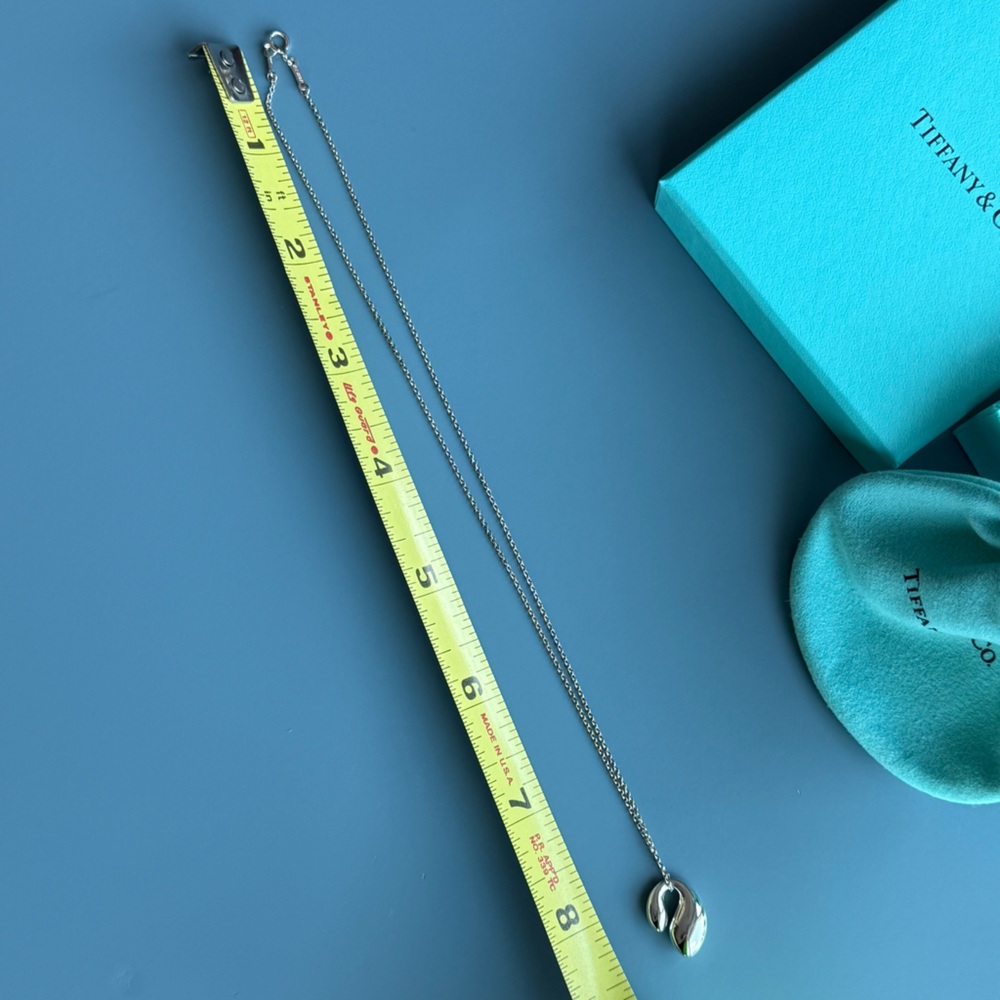 Tiffany & Co. .925 Silver Elsa Peretti Double Teardrop Necklace, PRICE FINAL - Picture 4 of 14
